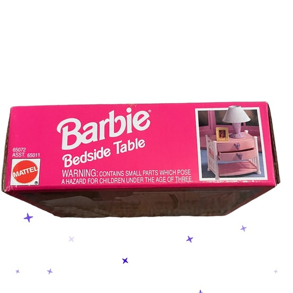 Vintage Barbie Bedside Table Factory Sealed Mattel Doll Furniture 1993 65072 - Picture 7 of 10